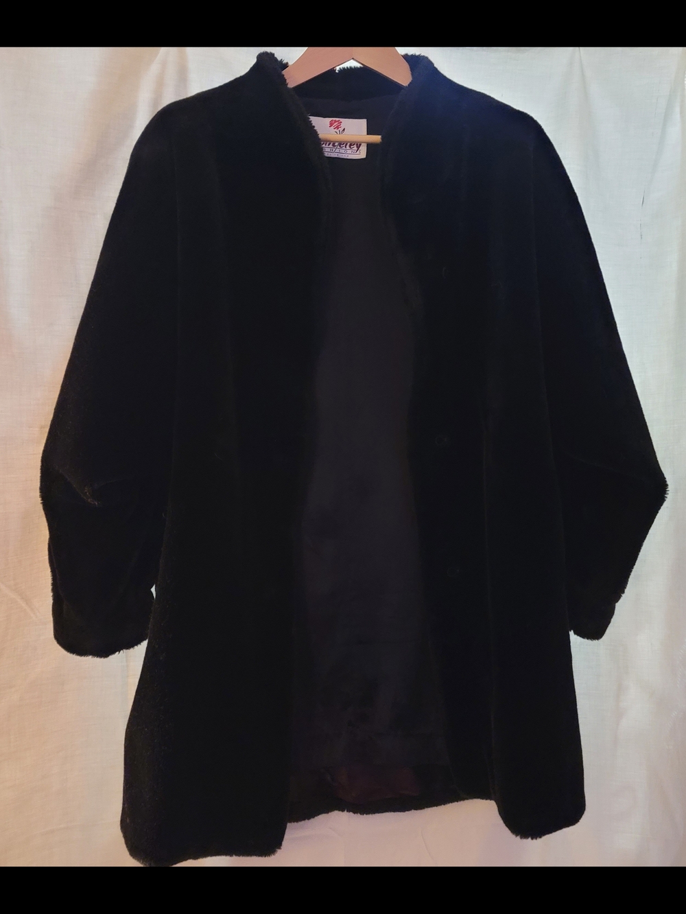 Women’s Black Plush Teddy bear Faux Fur Coat